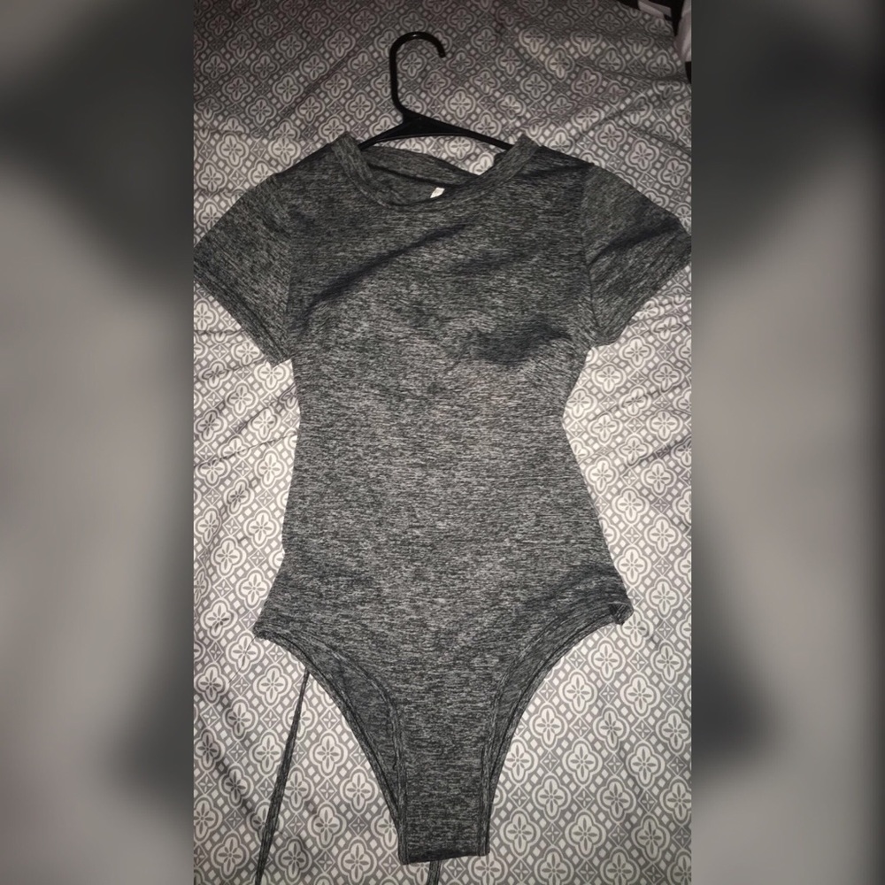 Grey body suit